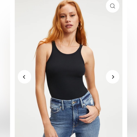 NWOT GOOD AMERICAN RACERBACK TANK RIBBED BODYSUIT In Black Size 3 - Picture 4 of 14